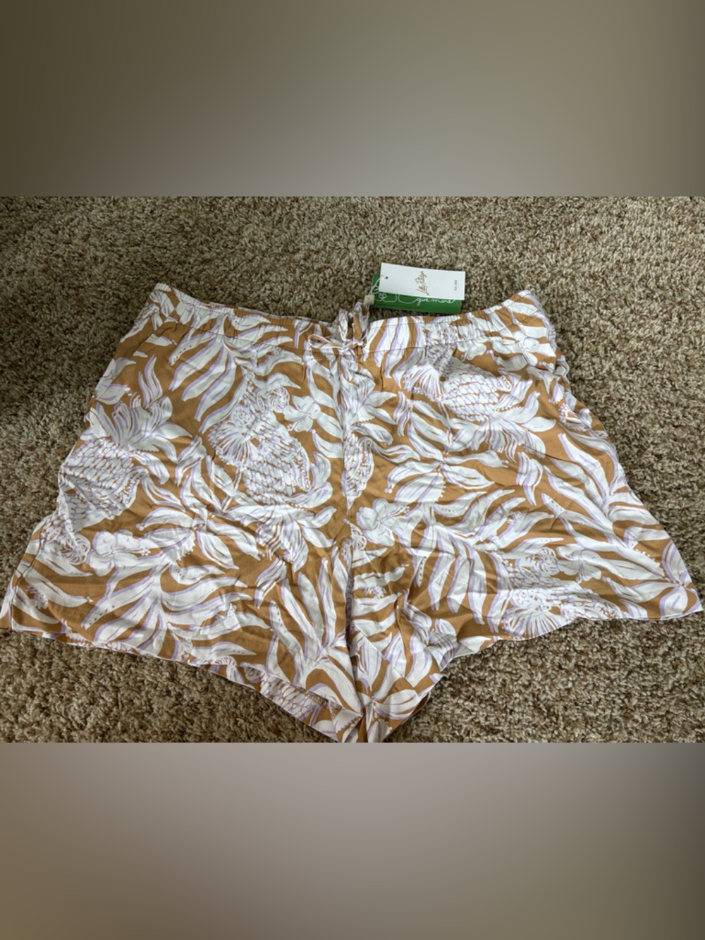 NWT Lilly Pulitzer XL Croix Short in Rattan Bon Bivants